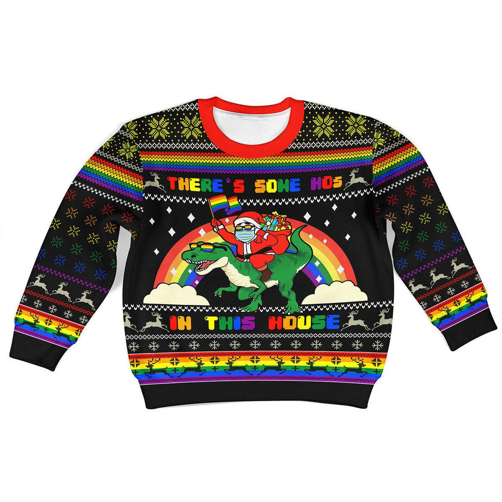 LGBT There's Some Hos In This House Kid Christmas Sweater - DucG