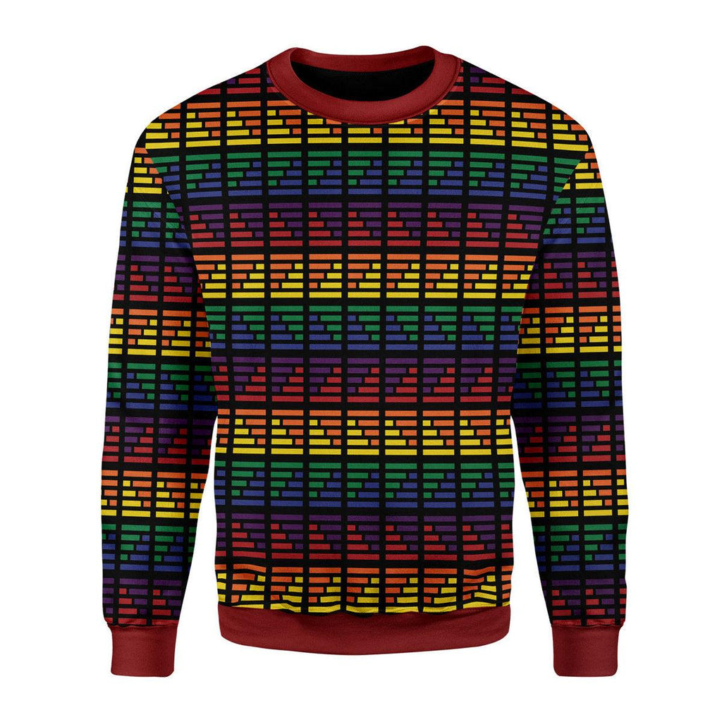 LGBTQ+ Flag Stripes Ugly Christmas Sweater - DucG