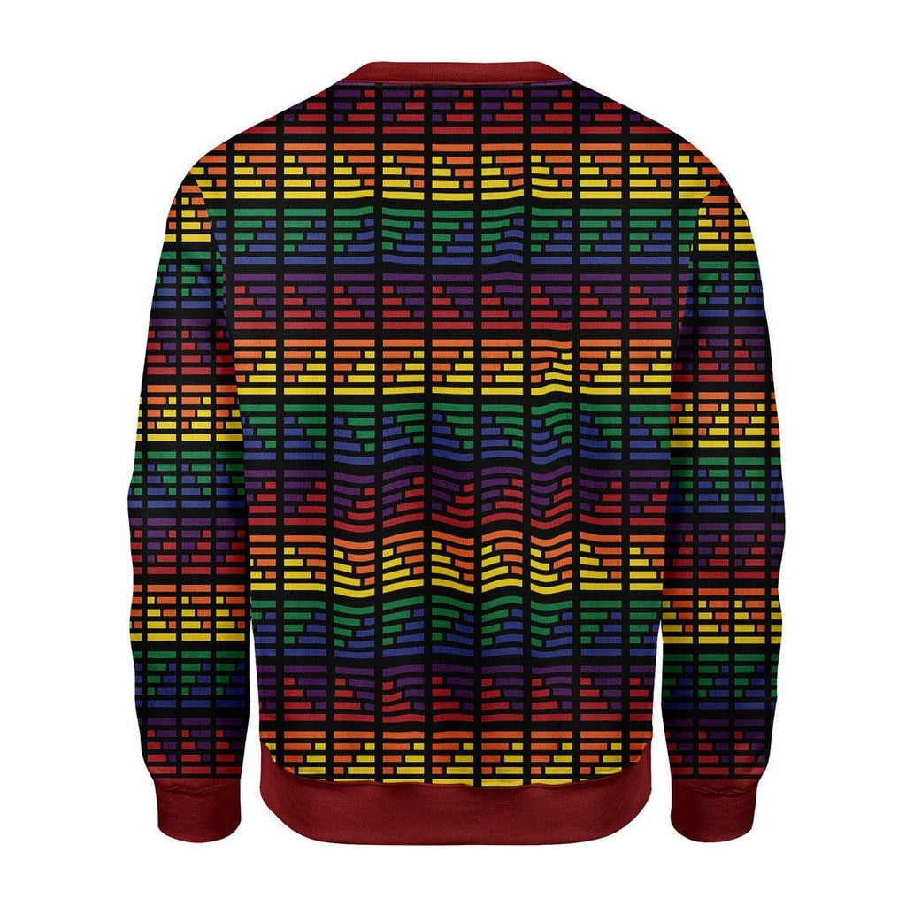 LGBTQ+ Flag Stripes Ugly Christmas Sweater - DucG