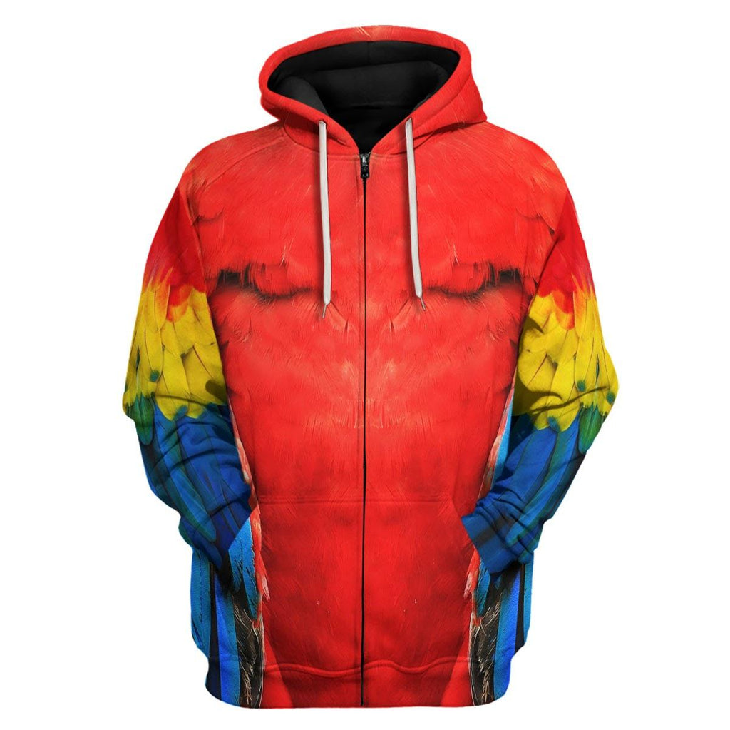 Macaw Parrot Animal Cosplay T-shirt Hoodie Sweatpants Apparel - DucG