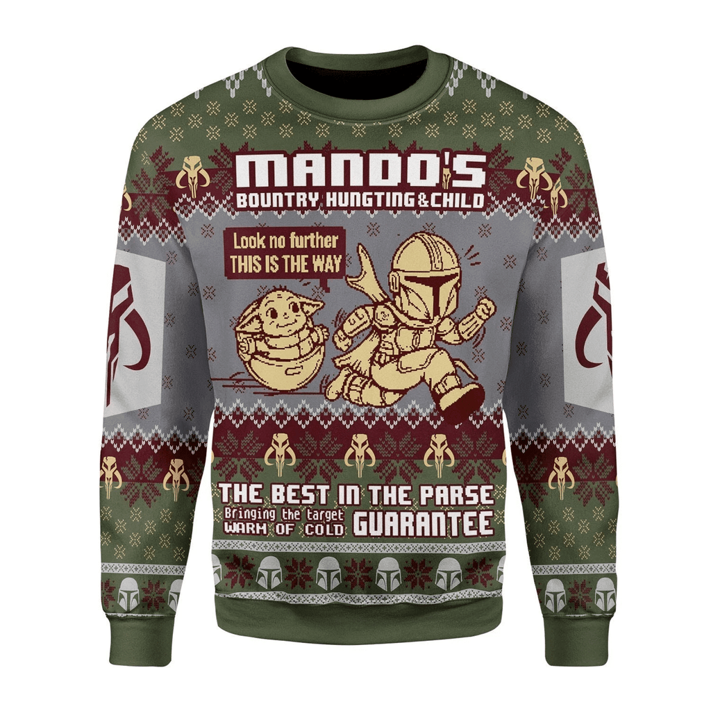 Mando's Bountry Hunting Ugly Christmas Sweater - Gearhomie.com