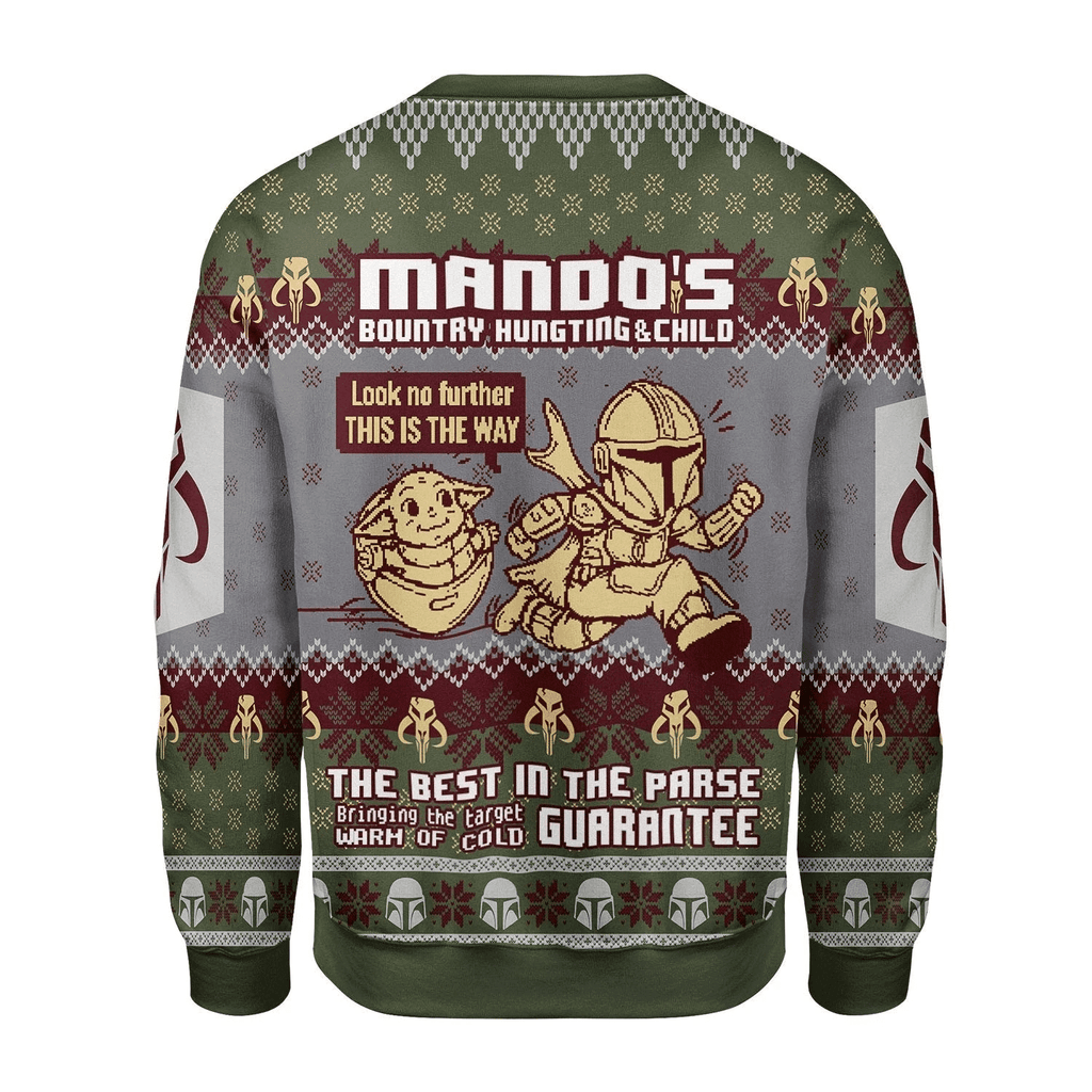 Mando's Bountry Hunting Ugly Christmas Sweater - Gearhomie.com