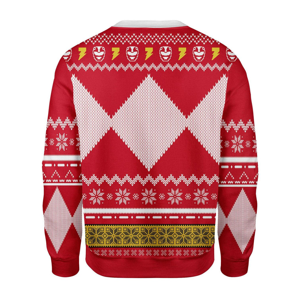 Merry Christmas Gearhomie Unisex Christmas Sweater Red Power Ranger 3D Apparel - Gearhomie.com