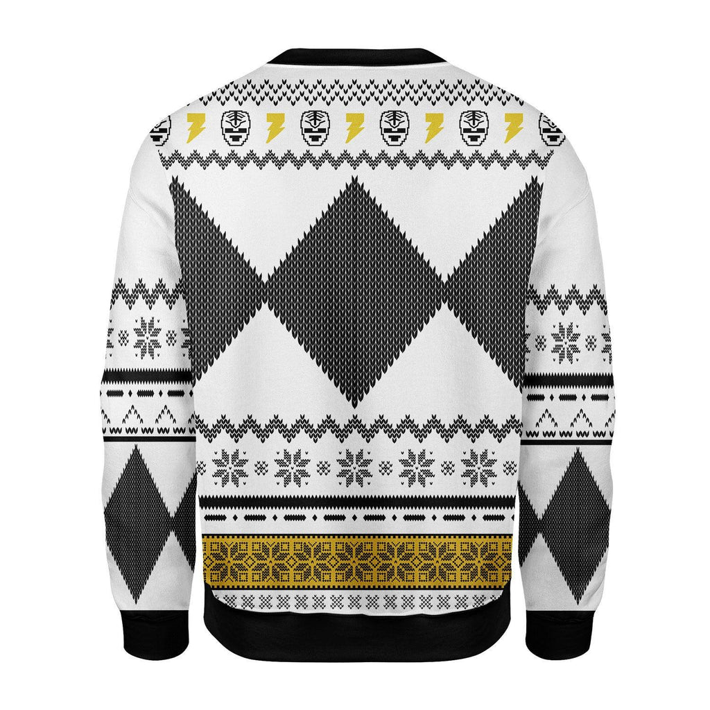 Merry Christmas Gearhomie Unisex Christmas Sweater White Power Ranger 3D Apparel - Gearhomie.com