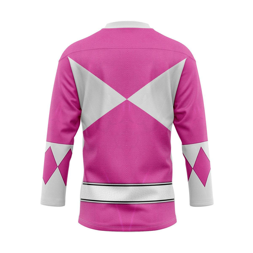 Pink Ranger Mighty Morphin Hockey Jersey - Gearhomie.com