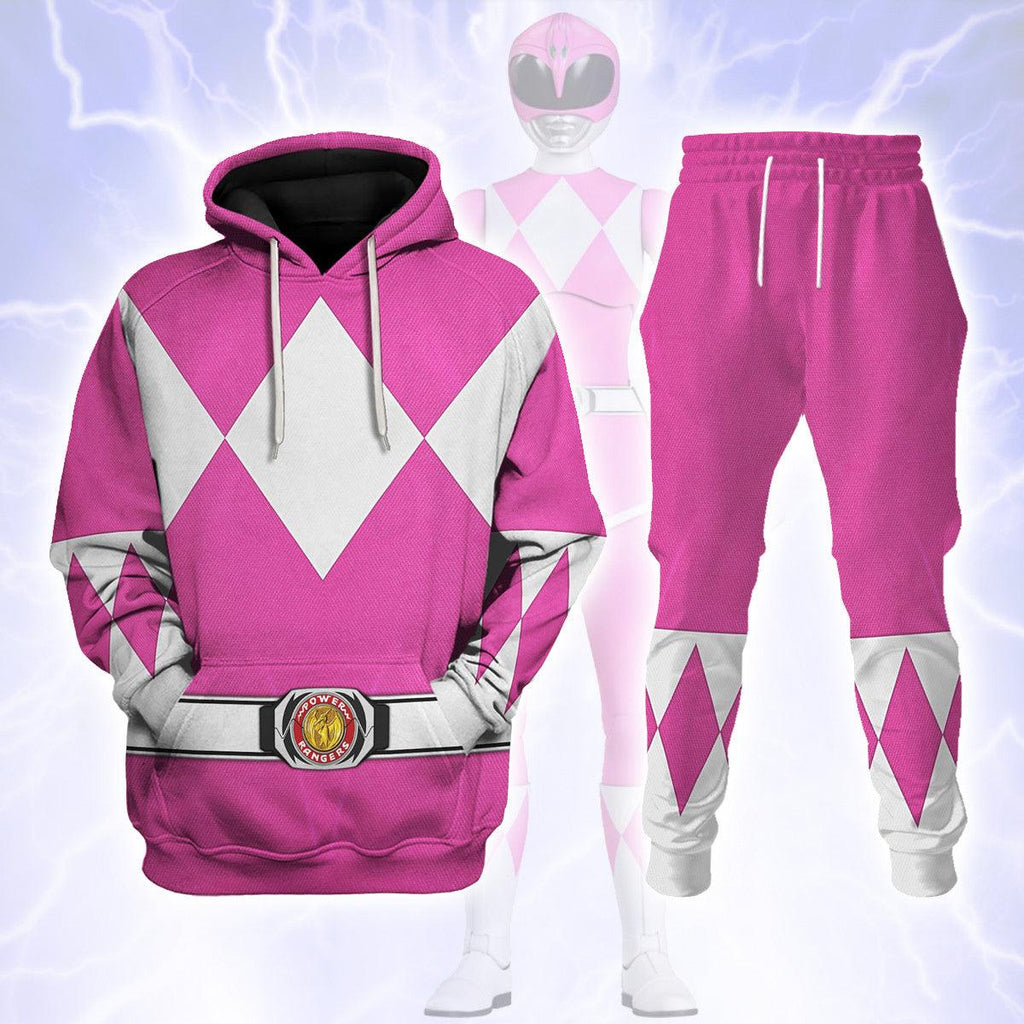 Pink Ranger Mighty Morphin Hoodies Sweatshirt T-shirt Hawaiian Tracksuit - Gearhomie.com