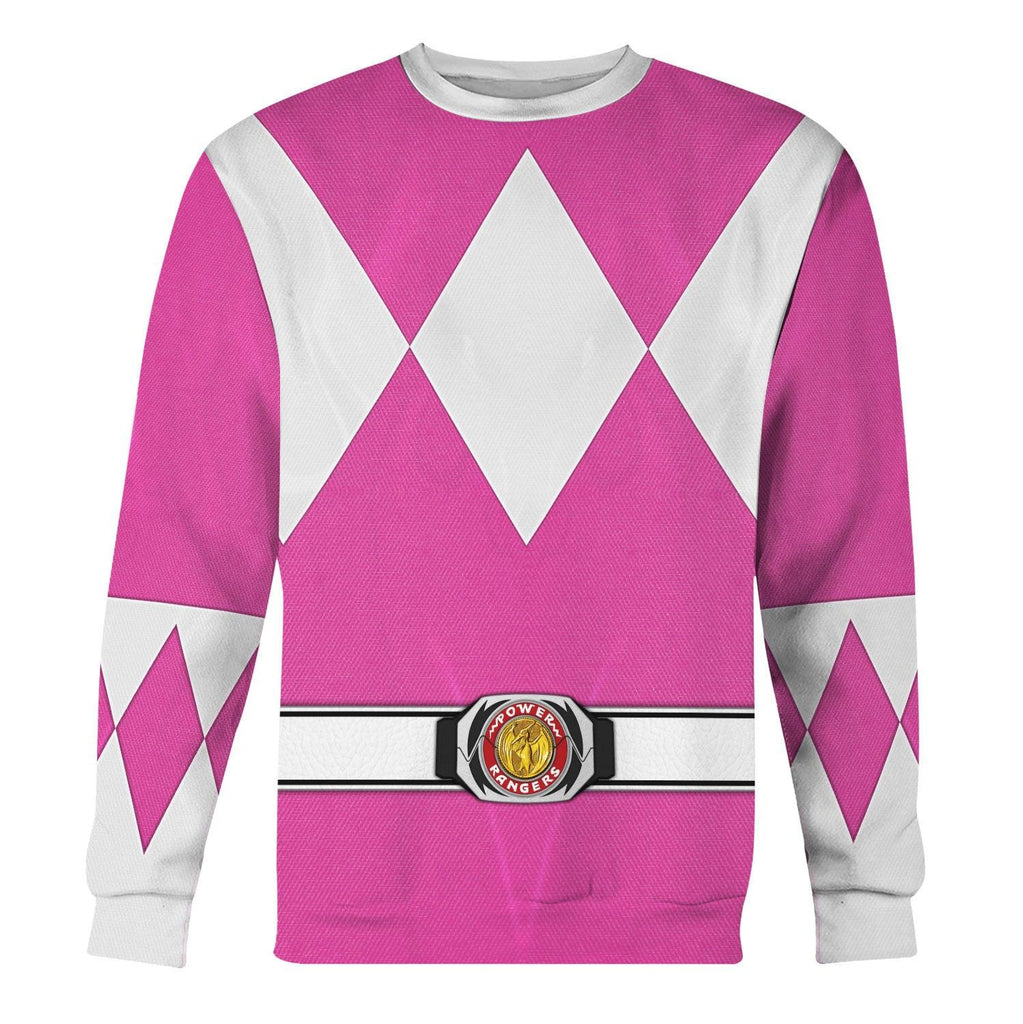 Pink Ranger Mighty Morphin Hoodies Sweatshirt T-shirt Hawaiian Tracksuit - Gearhomie.com