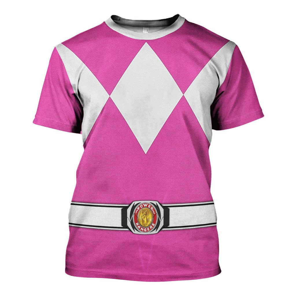 Pink Ranger Mighty Morphin Hoodies Sweatshirt T-shirt Hawaiian Tracksuit - Gearhomie.com