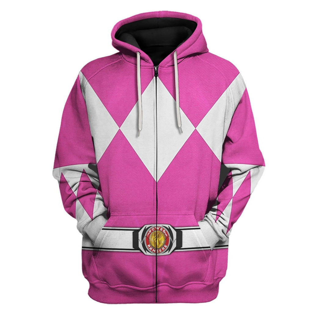 Pink Ranger Mighty Morphin Hoodies Sweatshirt T-shirt Hawaiian Tracksuit - Gearhomie.com