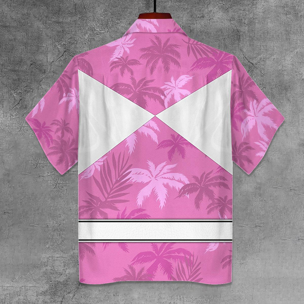 Pink Ranger x Tommy Vercetti Hawaiian Shirt Beach Shorts - Gearhomie.com