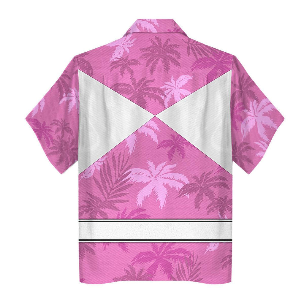 Pink Ranger x Tommy Vercetti Hawaiian Shirt Beach Shorts - Gearhomie.com