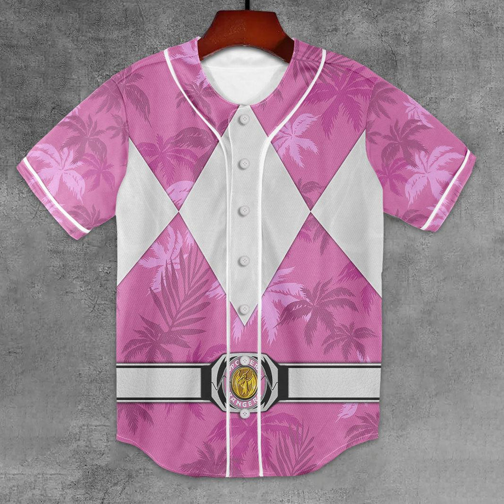 Pink Ranger x Tommy Vercetti MLB Jersey Shirt Beach Shorts - Gearhomie.com