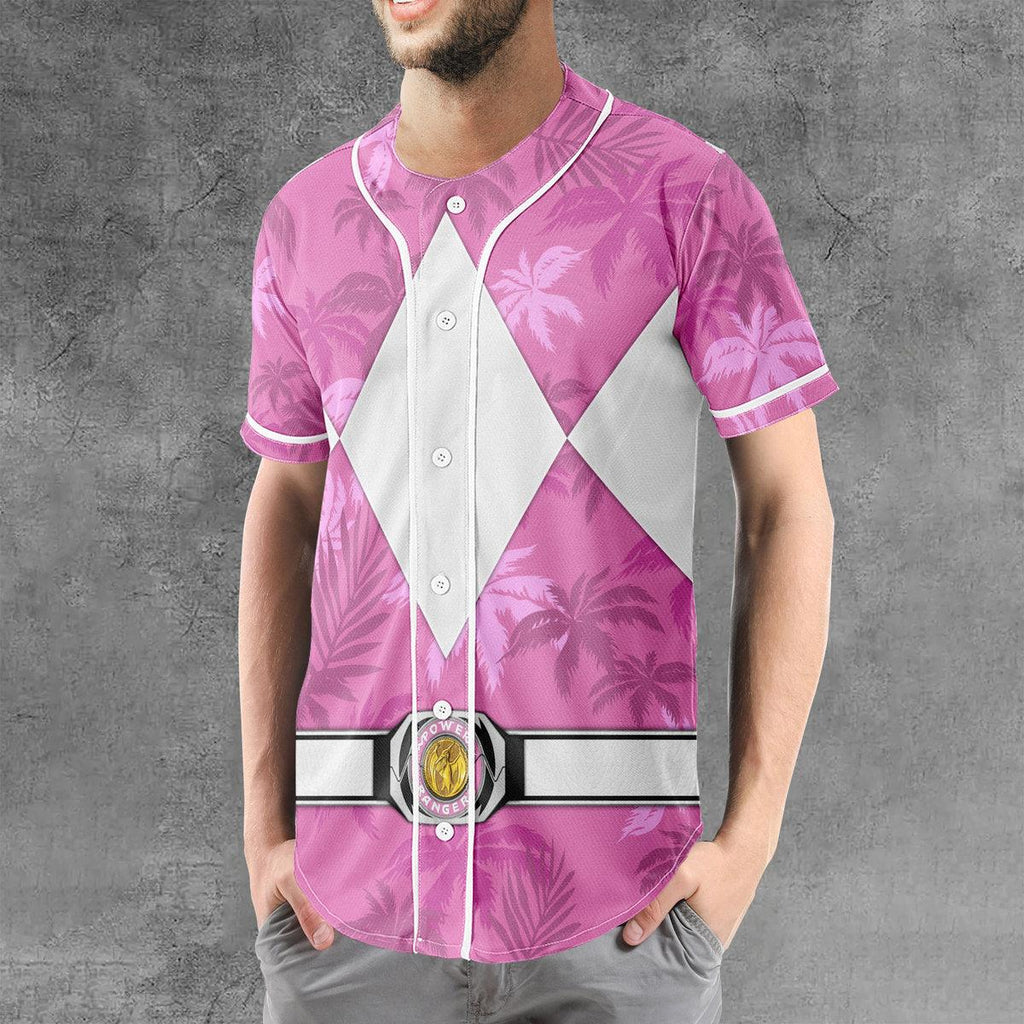 Pink Ranger x Tommy Vercetti MLB Jersey Shirt Beach Shorts - Gearhomie.com