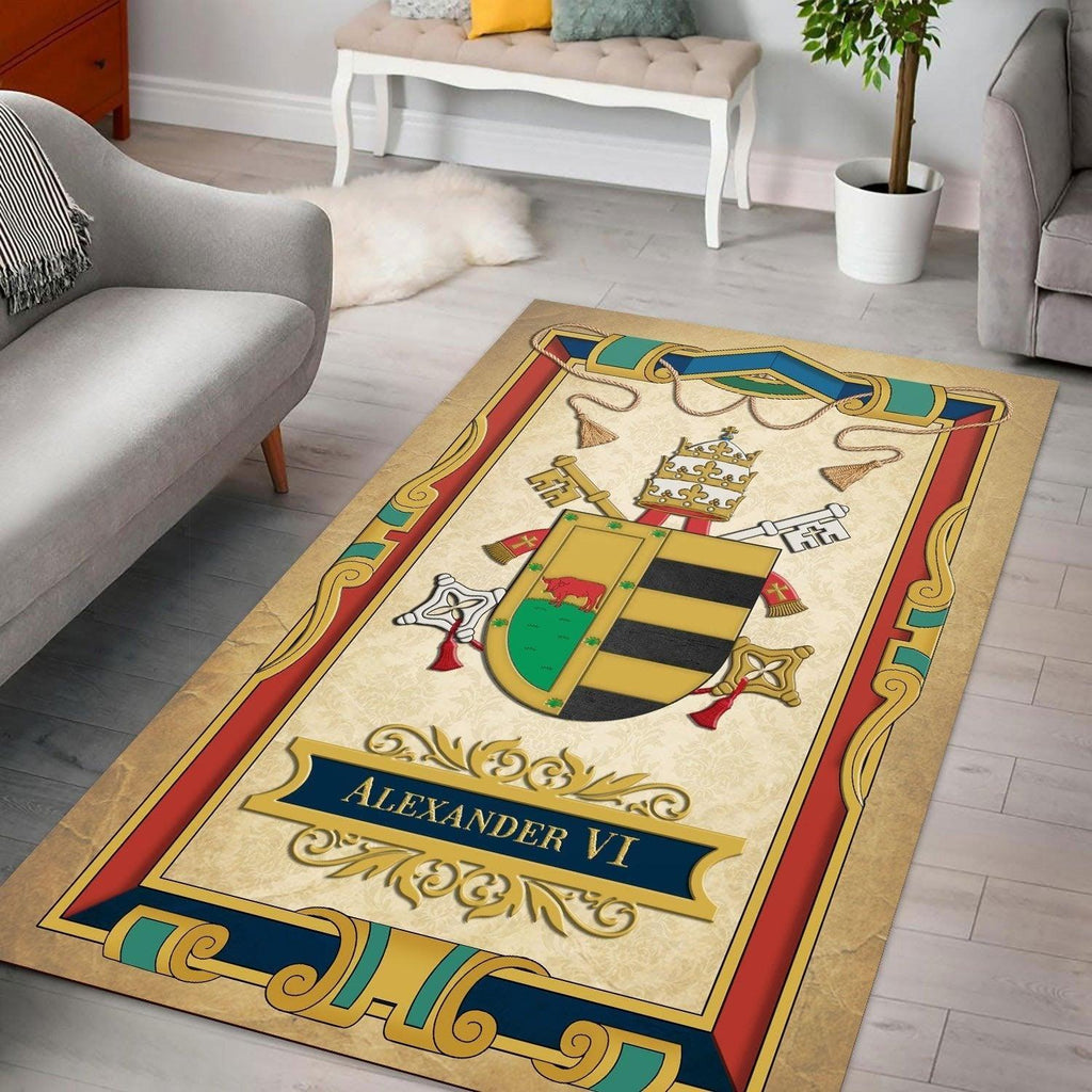 Pope Alexander VI Coat of Arms Rug - DucG