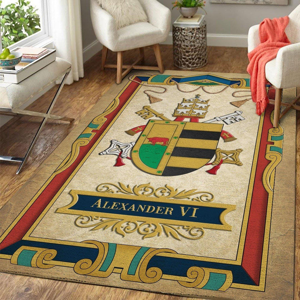 Pope Alexander VI Coat of Arms Rug - DucG