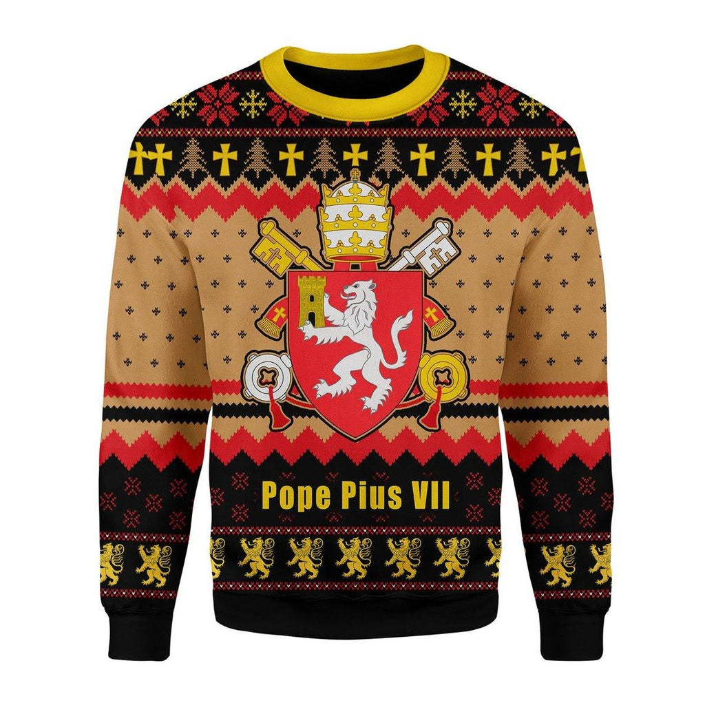 Pope Pius VIII Coat of Arms Christmas Sweater - DucG