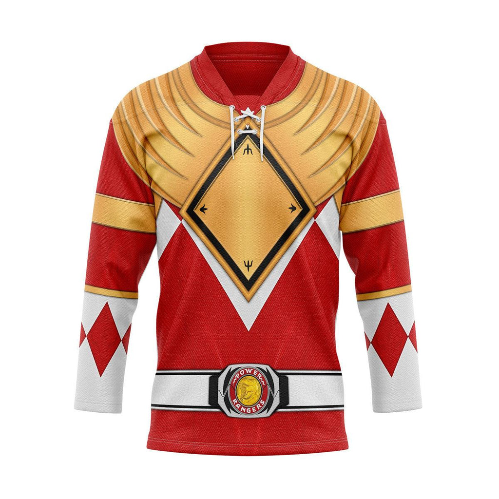 Red Ranger Dragon Shield Hockey Jersey - Gearhomie.com