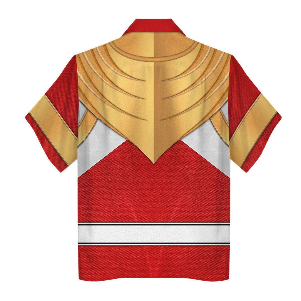 Red Ranger Dragon Shield Hoodies Sweatshirt T-shirt Hawaiian Tracksuit - Gearhomie.com