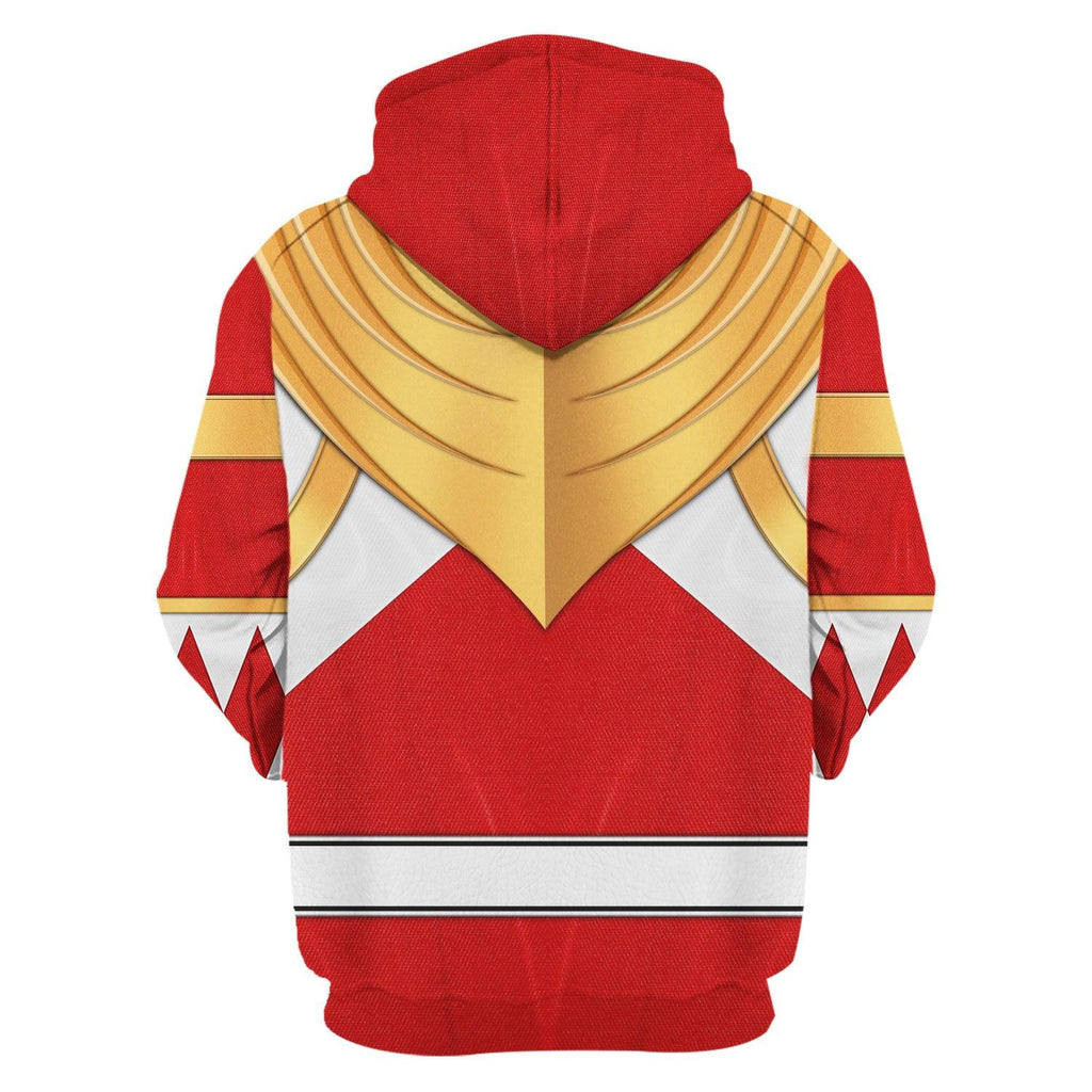 Red Ranger Dragon Shield Hoodies Sweatshirt T-shirt Hawaiian Tracksuit - Gearhomie.com