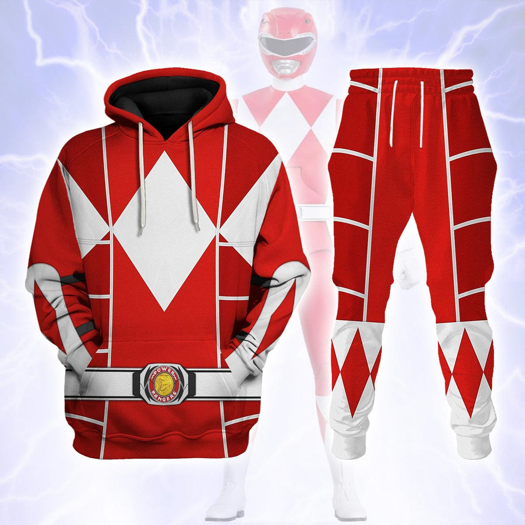 Red Ranger Mighty Morphin Cosplay Hoodies Sweatshirt T-shirt Hawaiian - Gearhomie.com