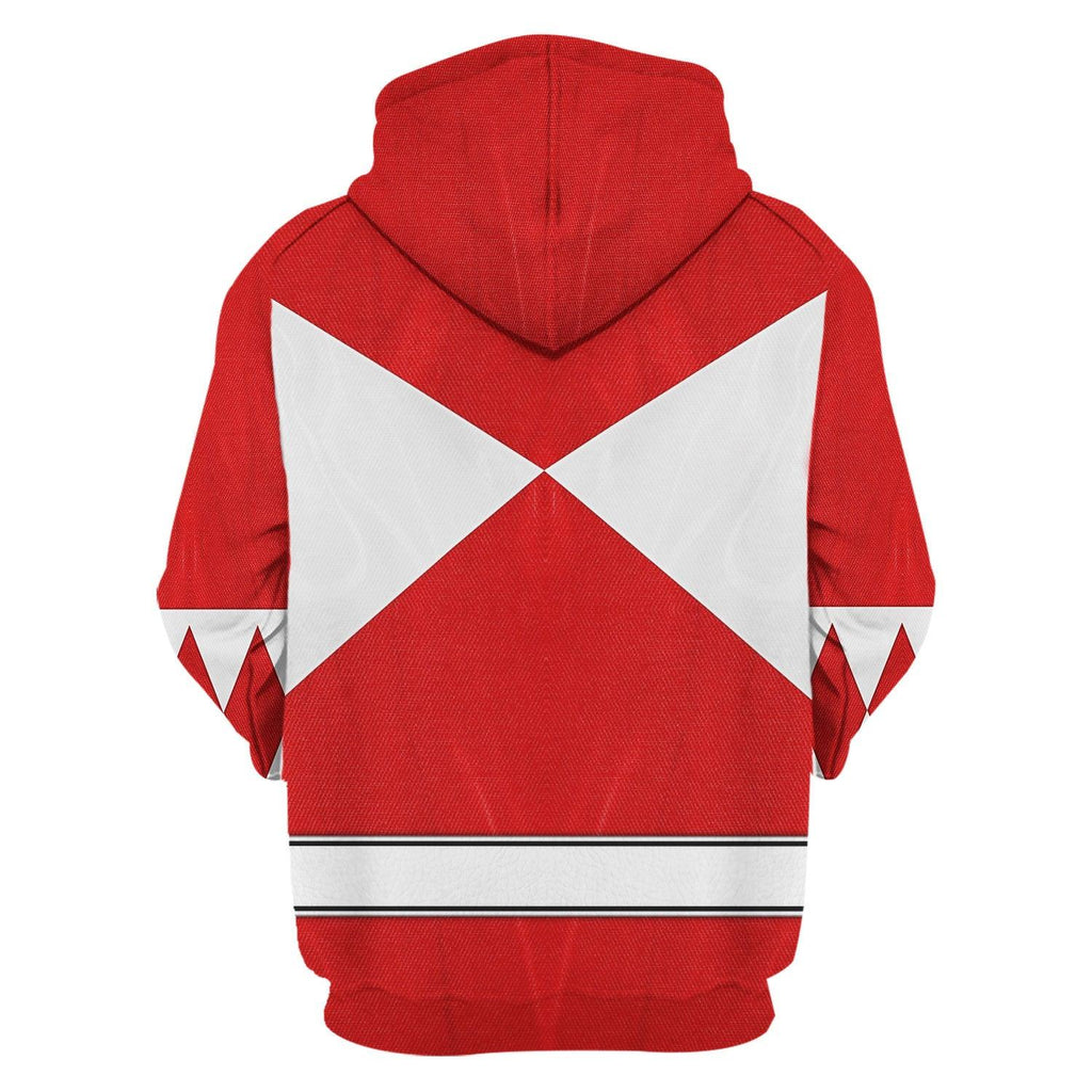 Red Ranger Mighty Morphin Hoodies Sweatshirt T-shirt Hawaiian Tracksuit - Gearhomie.com