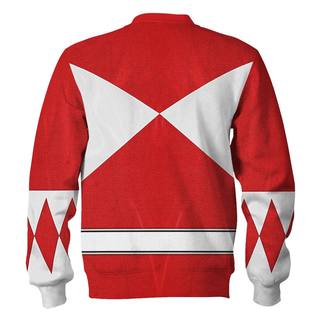 Red Ranger Mighty Morphin Hoodies Sweatshirt T-shirt Hawaiian Tracksuit - Gearhomie.com