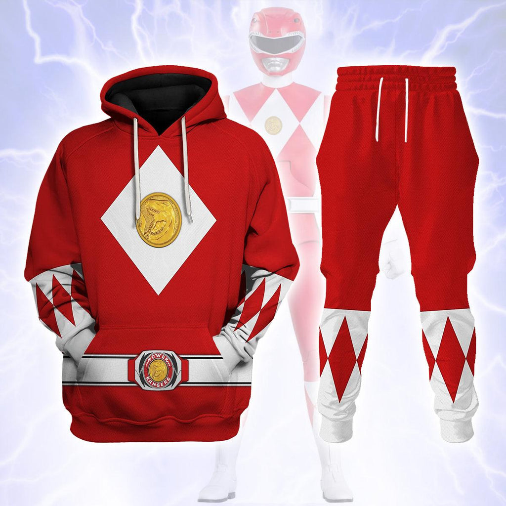 Red Ranger Mighty Morphin The Movie (1995) Hoodies Sweatshirt T-shirt Hawaiian - Gearhomie.com