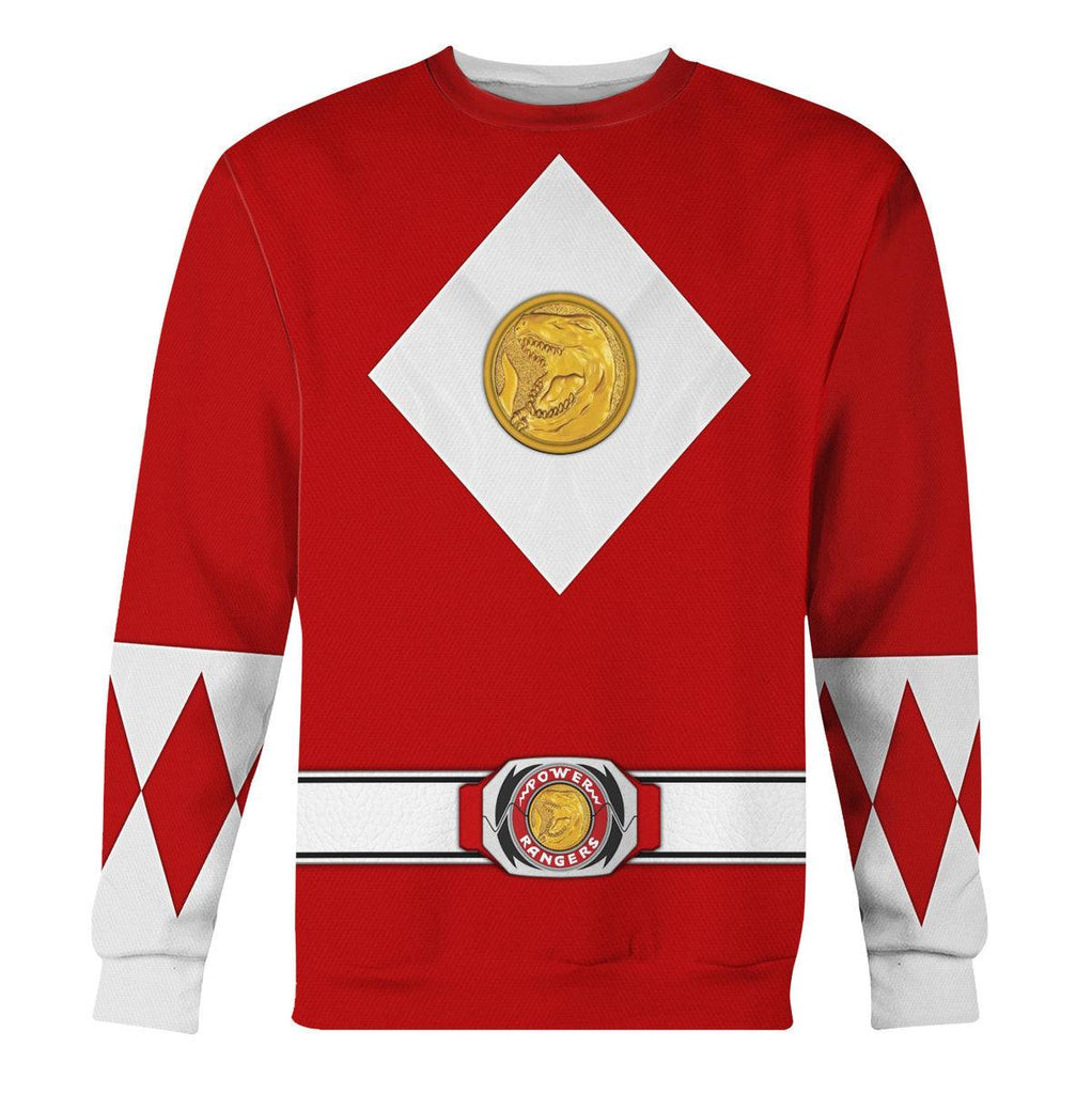 Red Ranger Mighty Morphin The Movie (1995) Hoodies Sweatshirt T-shirt Hawaiian - Gearhomie.com