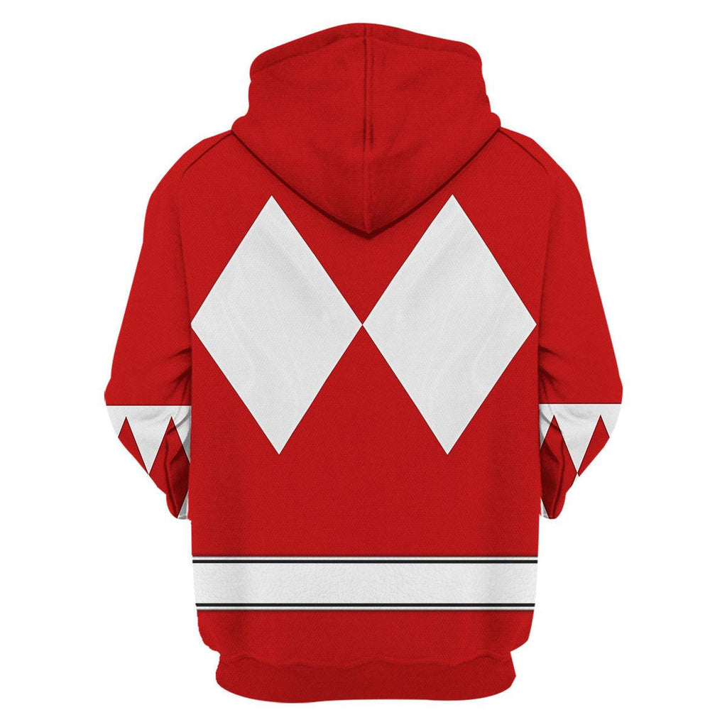 Red Ranger Mighty Morphin The Movie (1995) Hoodies Sweatshirt T-shirt Hawaiian - Gearhomie.com