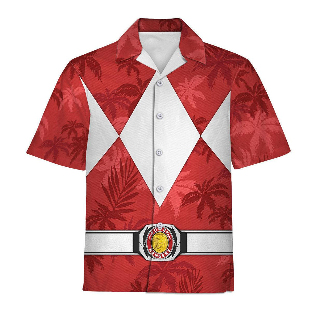 Red Ranger x Tommy Vercetti Hawaiian Shirt Beach Shorts - Gearhomie.com