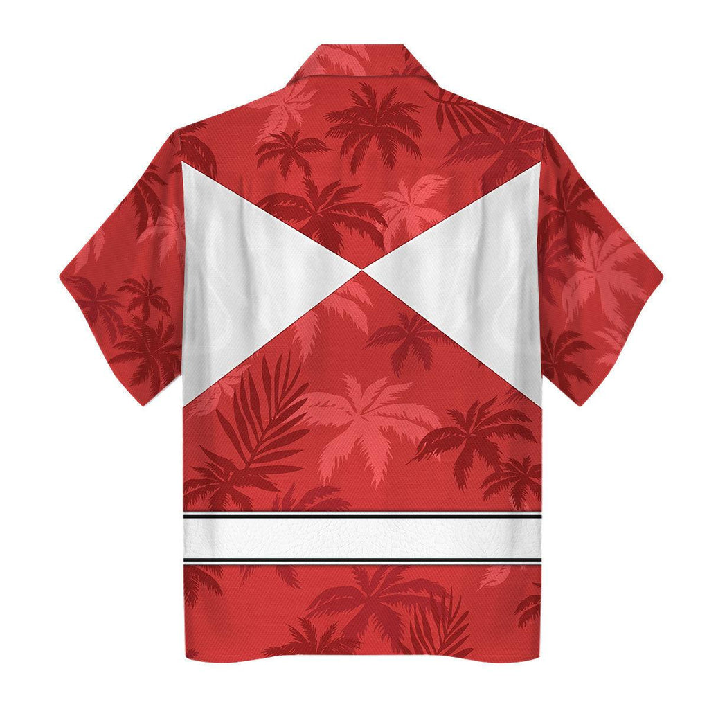 Red Ranger x Tommy Vercetti Hawaiian Shirt Beach Shorts - Gearhomie.com