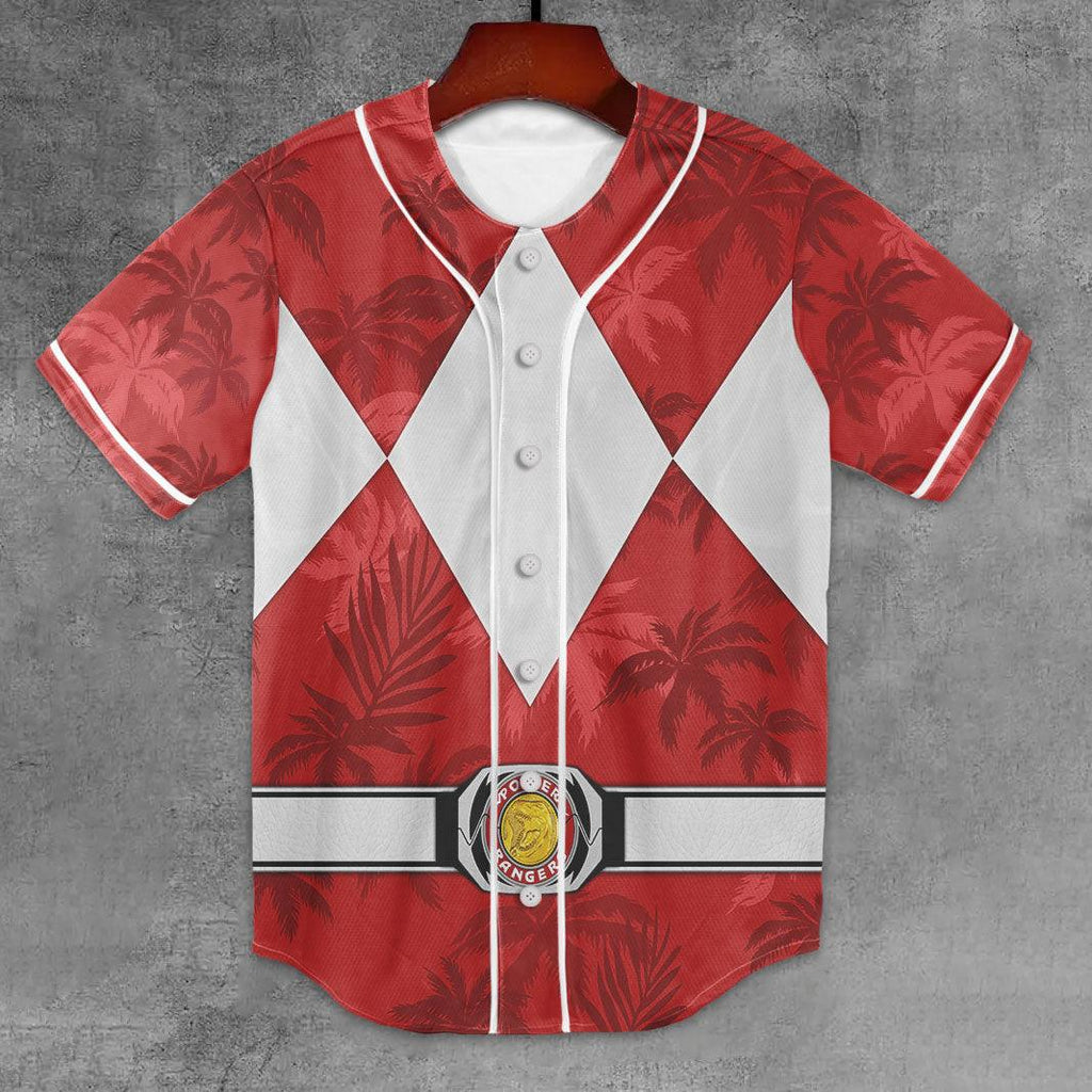 Red Ranger x Tommy Vercetti MLB Jersey Shirt Beach Shorts - Gearhomie.com