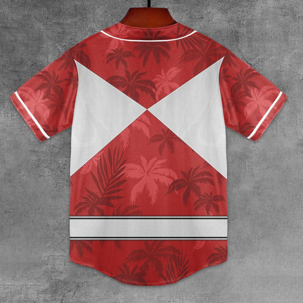 Red Ranger x Tommy Vercetti MLB Jersey Shirt Beach Shorts - Gearhomie.com