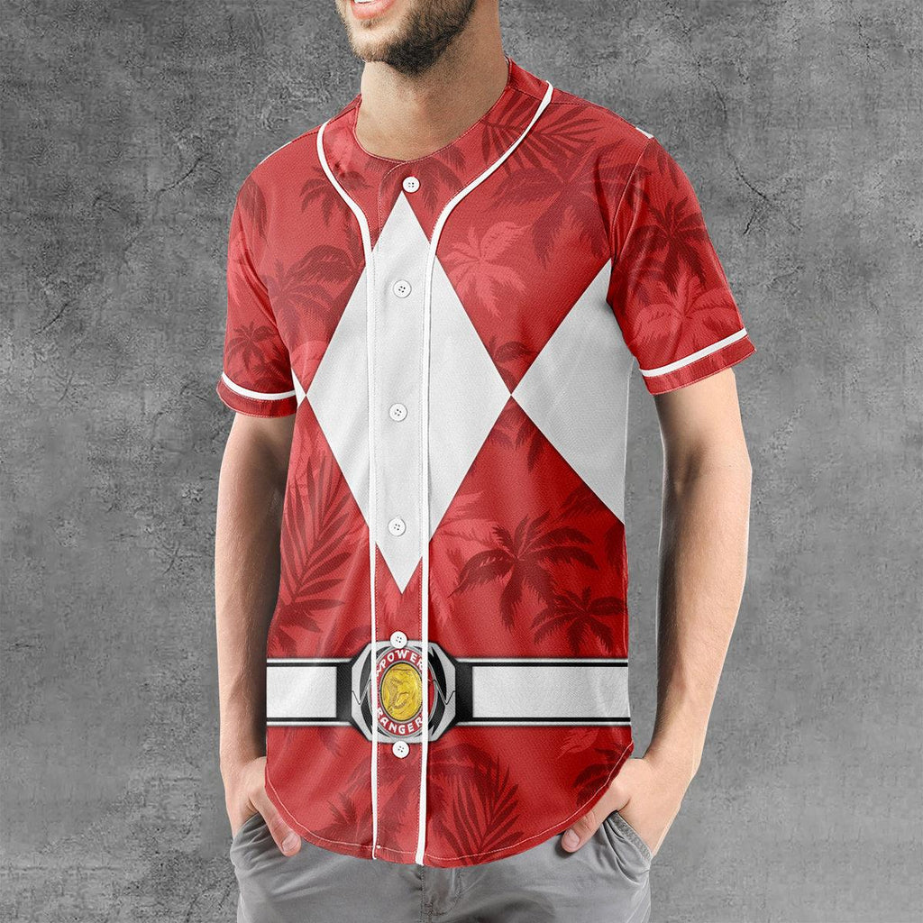 Red Ranger x Tommy Vercetti MLB Jersey Shirt Beach Shorts - Gearhomie.com