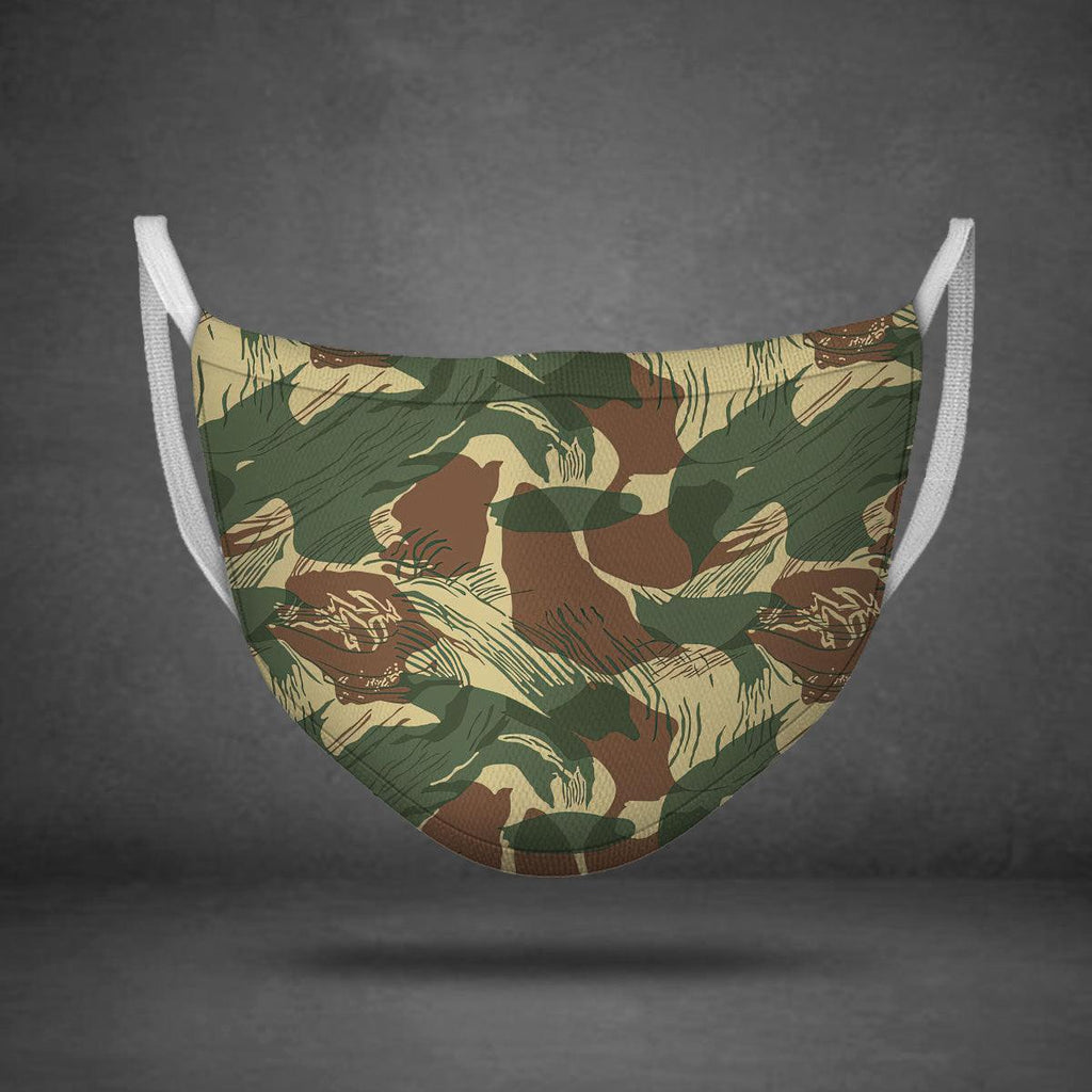 Rhodesian Brushstroke Rhodesian Security Forces 1965 Camo Pattern Face Mask - DucG