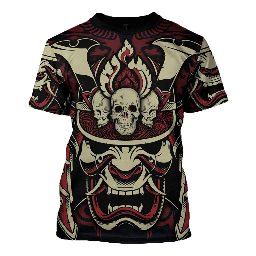 Samurai And Skull T-shirt Hoodie Sweatpants Apparel - DucG