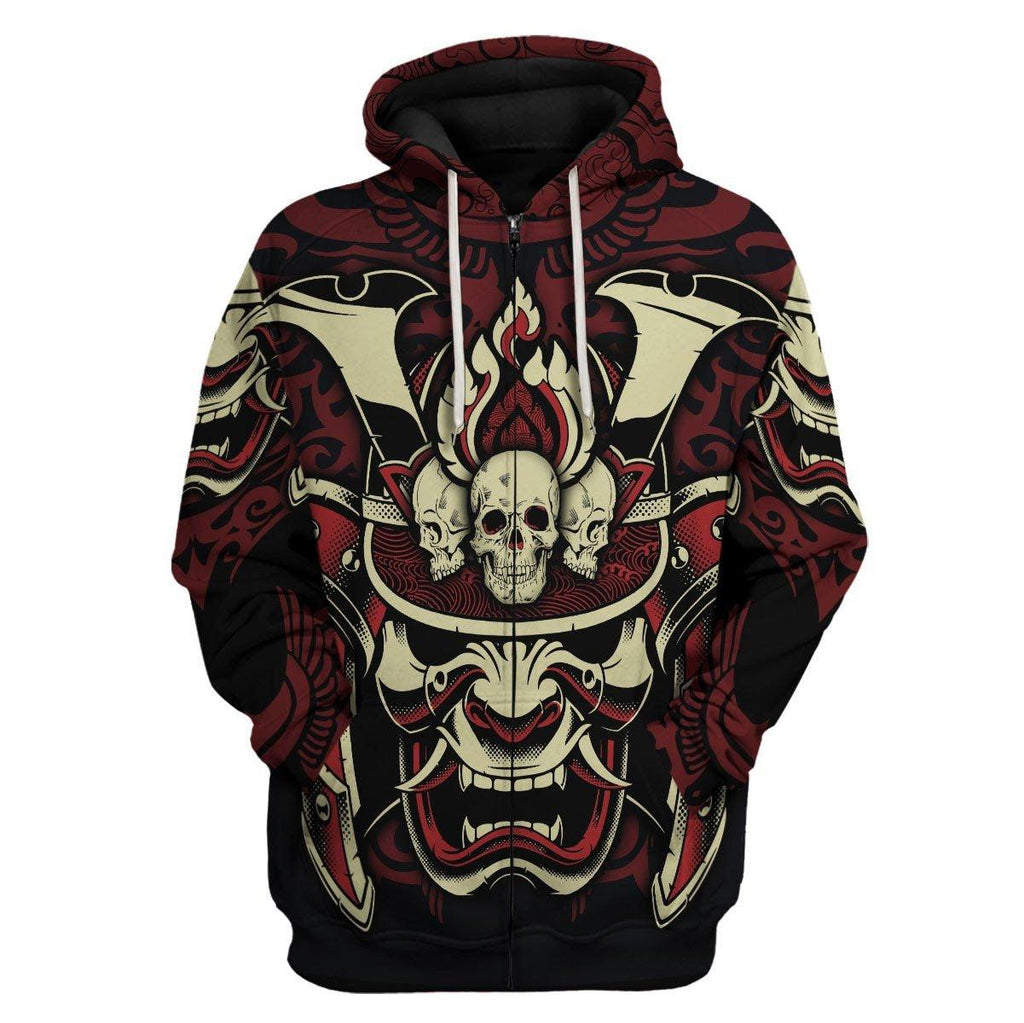 Samurai And Skull T-shirt Hoodie Sweatpants Apparel - DucG