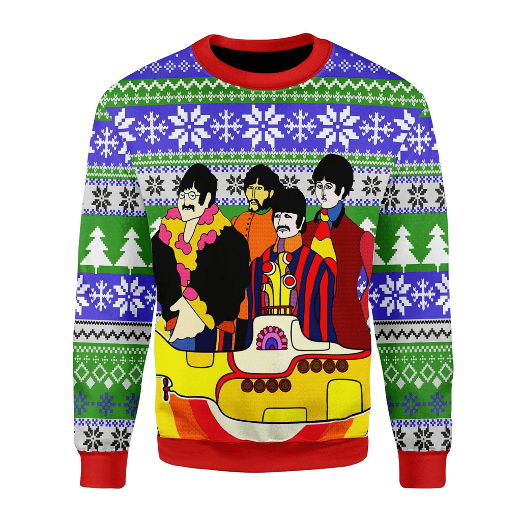 The Beatles Hippie Ugly Christmas Sweater - DucG