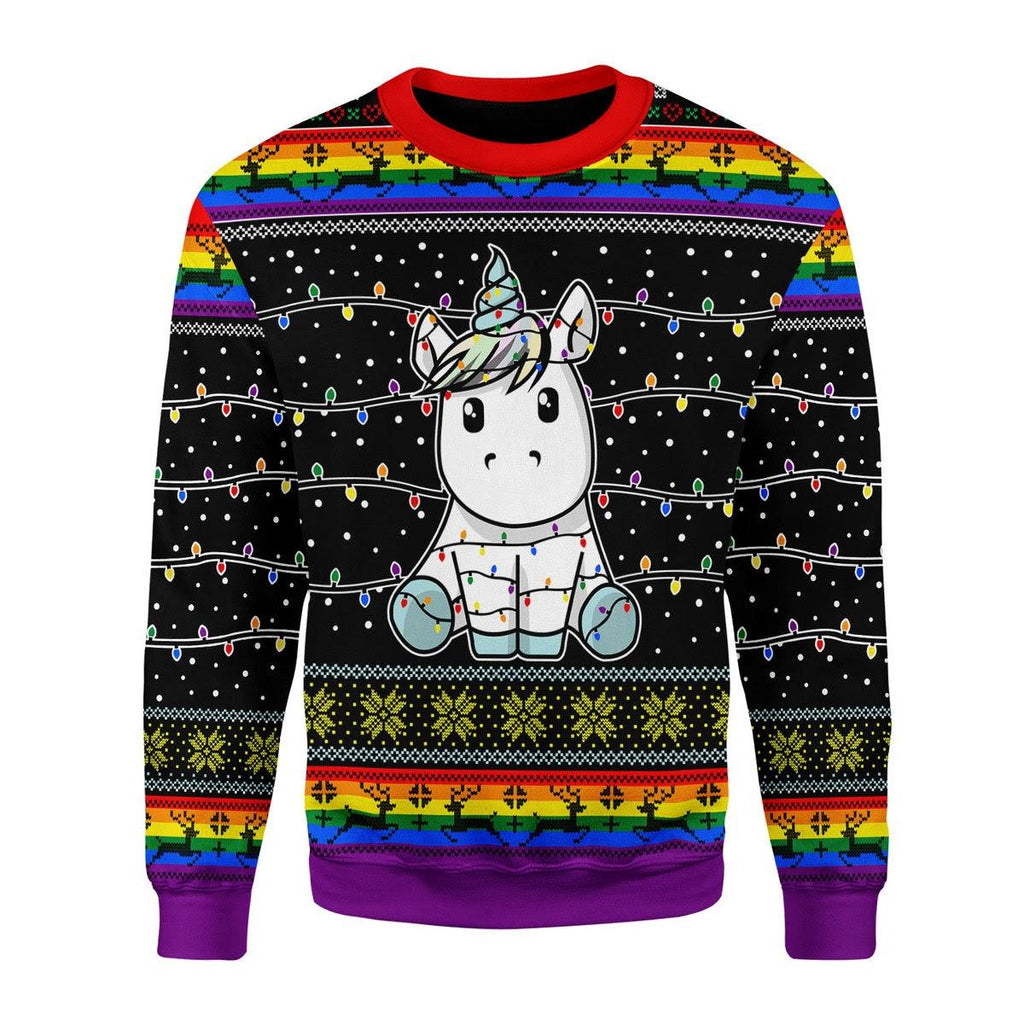 Unicorn Christmas Tree Christmas Sweater - DucG