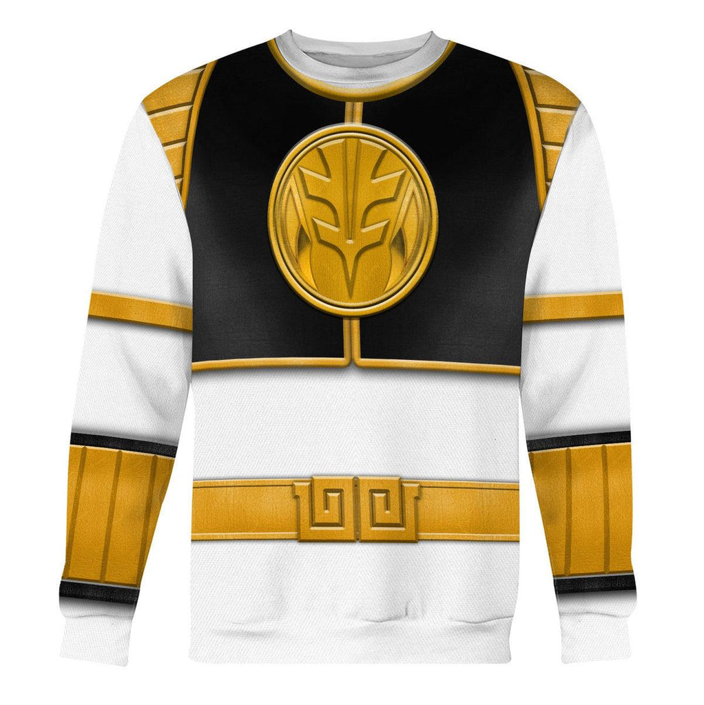 White Ranger Mighty Morphin Hoodies Sweatshirt T-shirt Hawaiian Tracksuit - Gearhomie.com