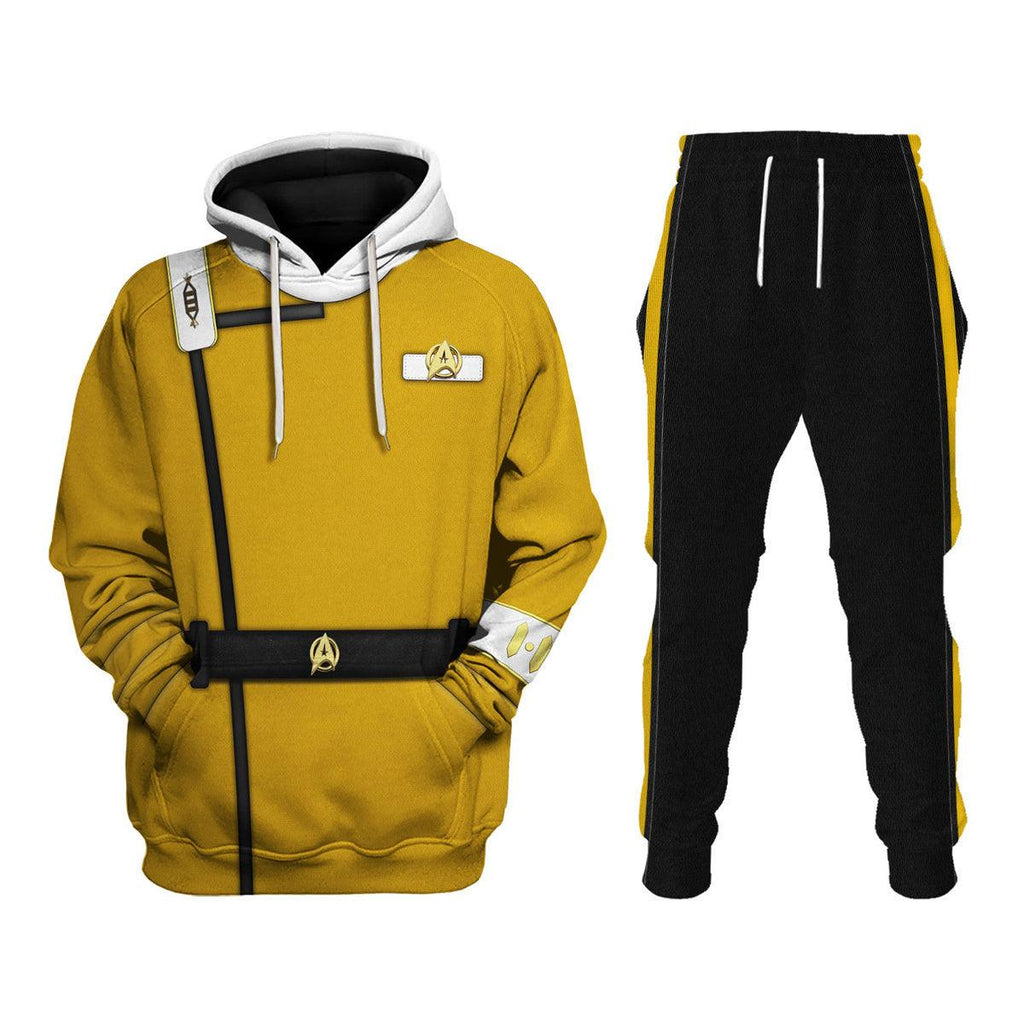 Wrath Of Khan Kirk Spock Starfleet Yellow T-shirt Hoodie Sweatpants Apparel - Gearhomie.com