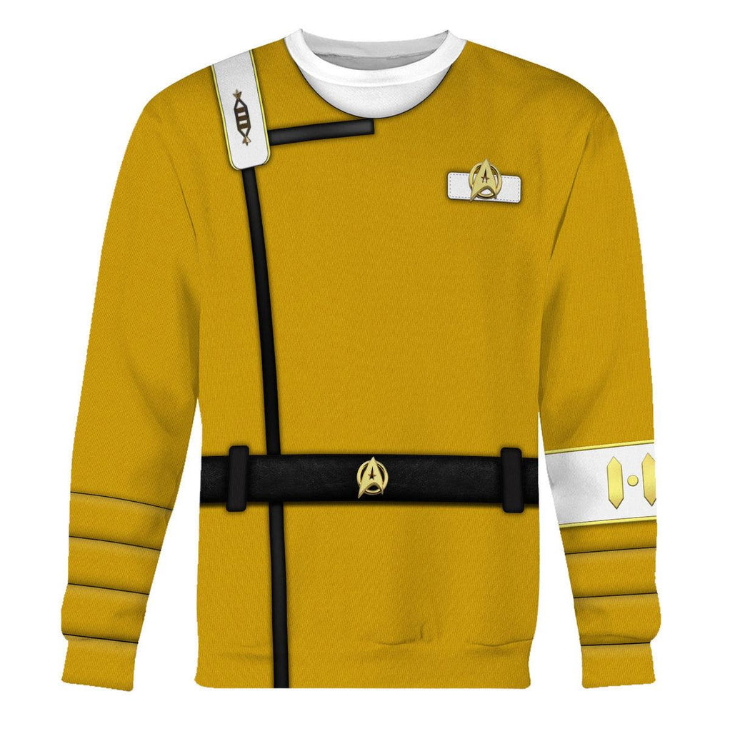 Wrath Of Khan Kirk Spock Starfleet Yellow T-shirt Hoodie Sweatpants Apparel - Gearhomie.com