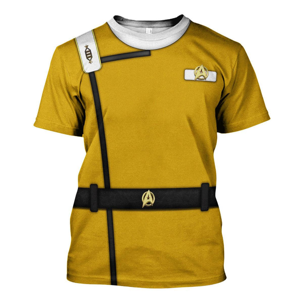 Wrath Of Khan Kirk Spock Starfleet Yellow T-shirt Hoodie Sweatpants Apparel - Gearhomie.com