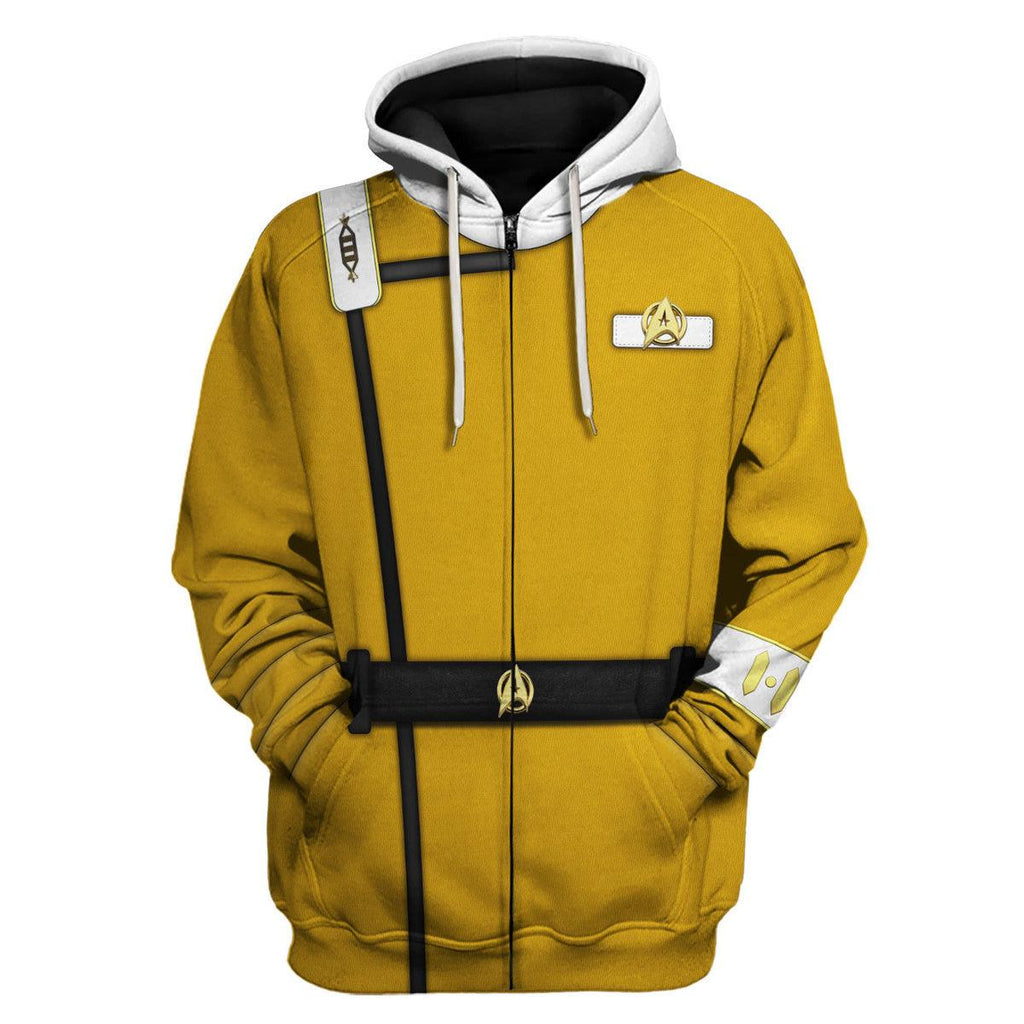 Wrath Of Khan Kirk Spock Starfleet Yellow T-shirt Hoodie Sweatpants Apparel - Gearhomie.com