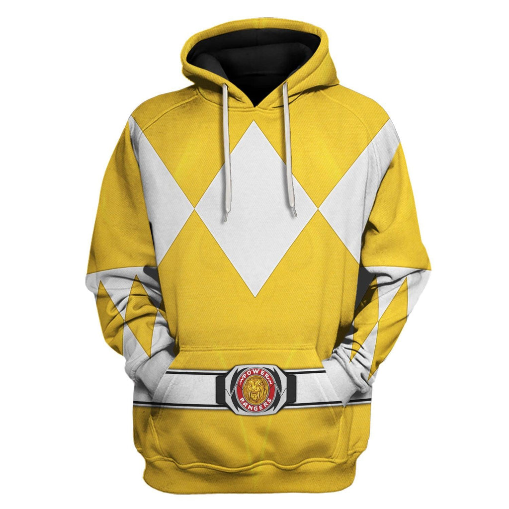 Yellow Ranger Mighty Morphin Hoodies Sweatshirt T-shirt Hawaiian Tracksuit - Gearhomie.com