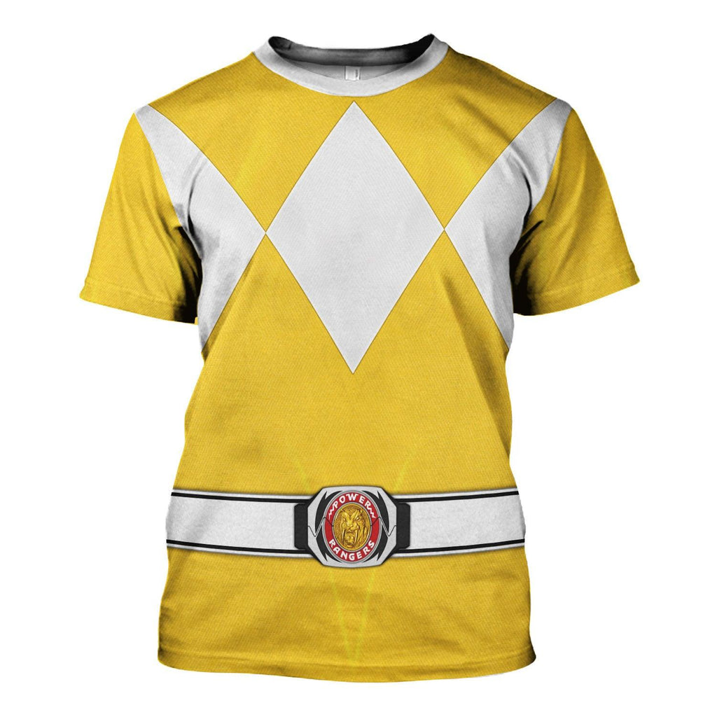 Yellow Ranger Mighty Morphin Hoodies Sweatshirt T-shirt Hawaiian Tracksuit - Gearhomie.com