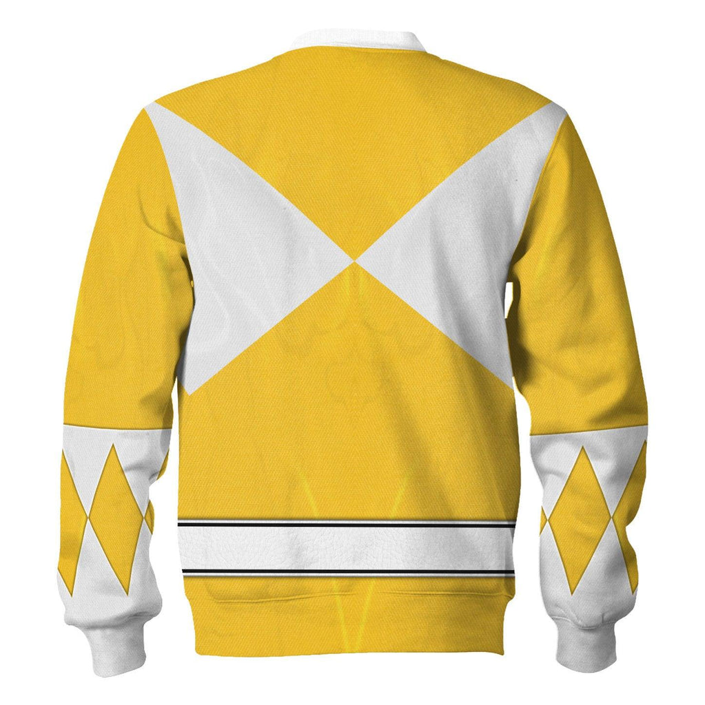 Yellow Ranger Mighty Morphin Hoodies Sweatshirt T-shirt Hawaiian Tracksuit - Gearhomie.com