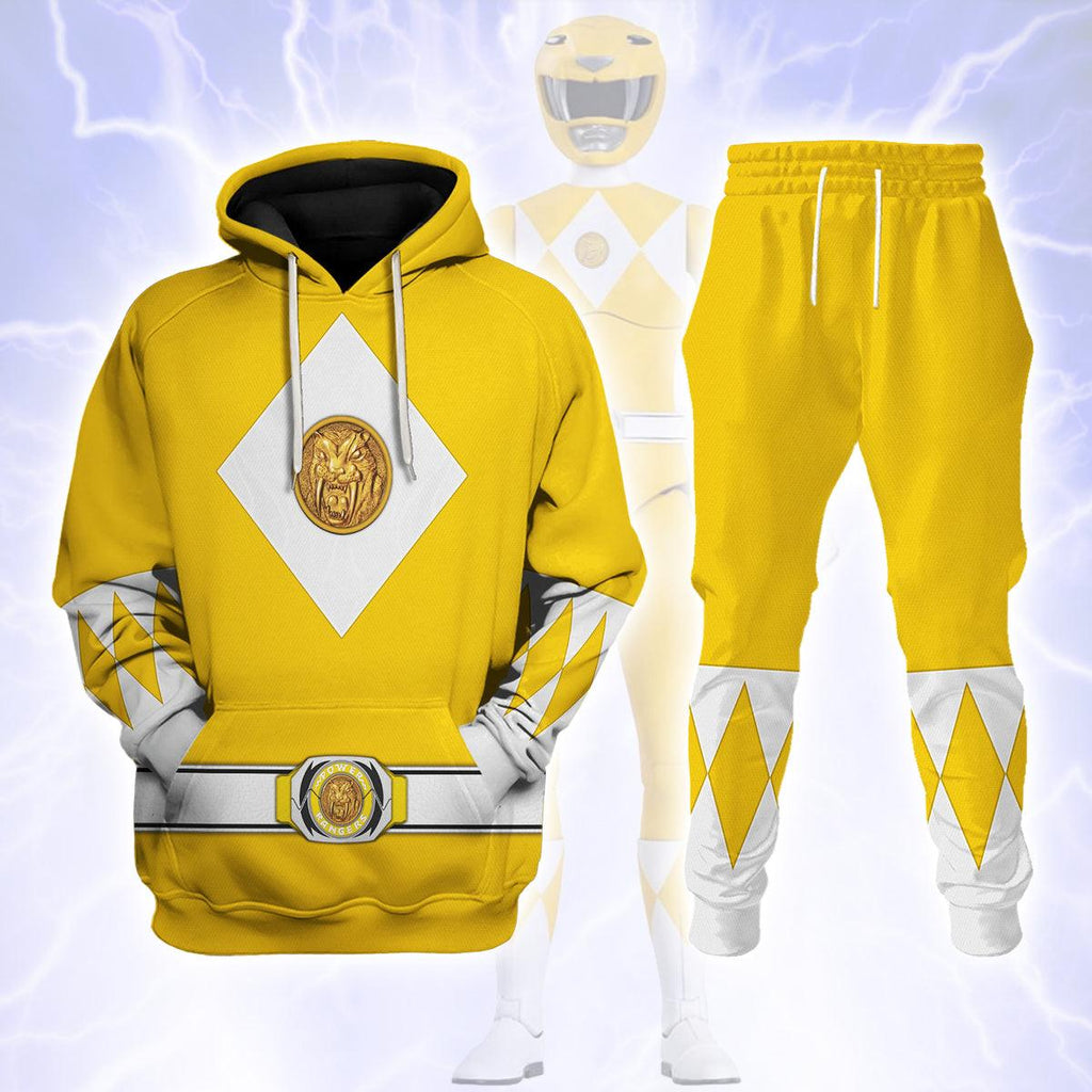 Yellow Ranger Mighty Morphin The Movie (1995) Hoodies Sweatshirt T-shirt Hawaiian - Gearhomie.com