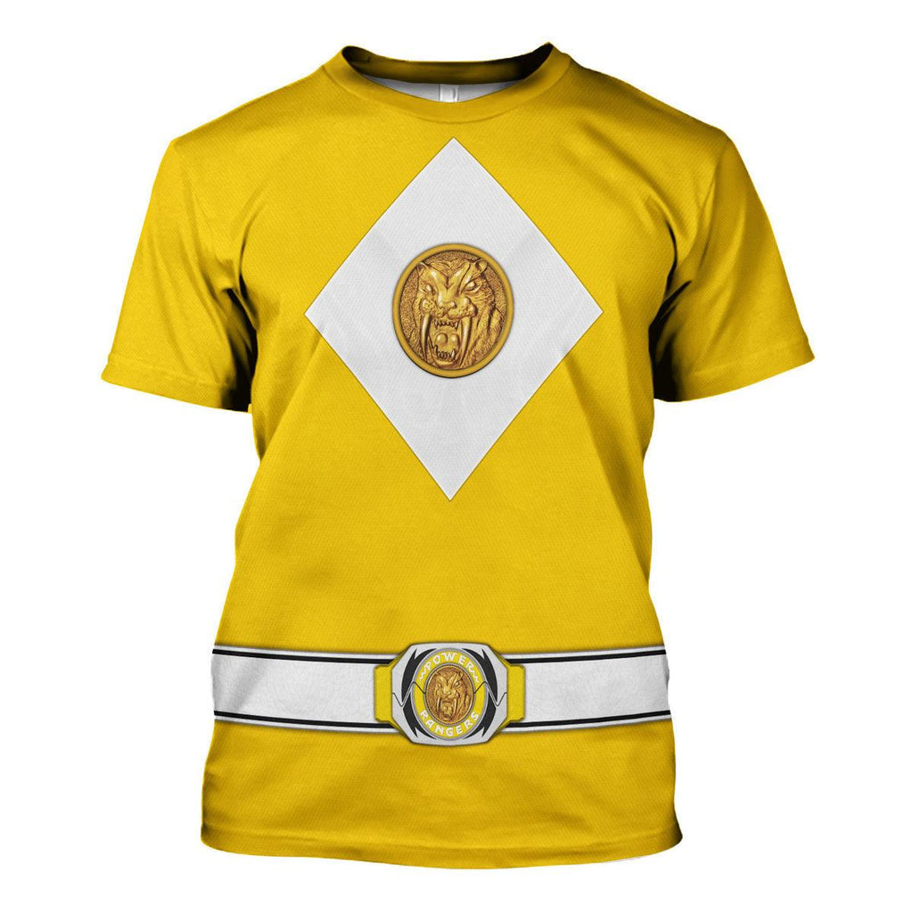 Yellow Ranger Mighty Morphin The Movie (1995) Hoodies Sweatshirt T-shirt Hawaiian - Gearhomie.com