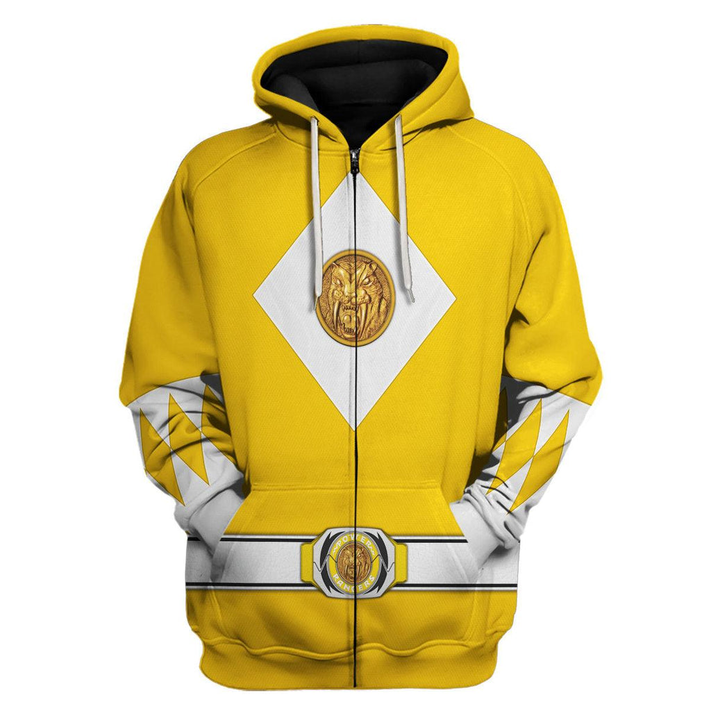 Yellow Ranger Mighty Morphin The Movie (1995) Hoodies Sweatshirt T-shirt Hawaiian - Gearhomie.com